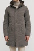 Parka Woolrich con cappuccio e pelliccia grigio vintage – Uomo Taglia L