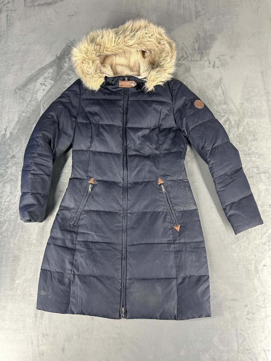 Giubbotto lungo Lauren Ralph Lauren blu navy vintage – Donna Taglia S