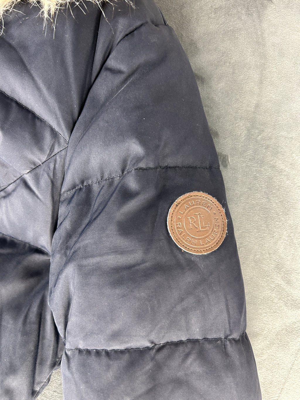 Giubbotto lungo Lauren Ralph Lauren blu navy vintage – Donna Taglia S