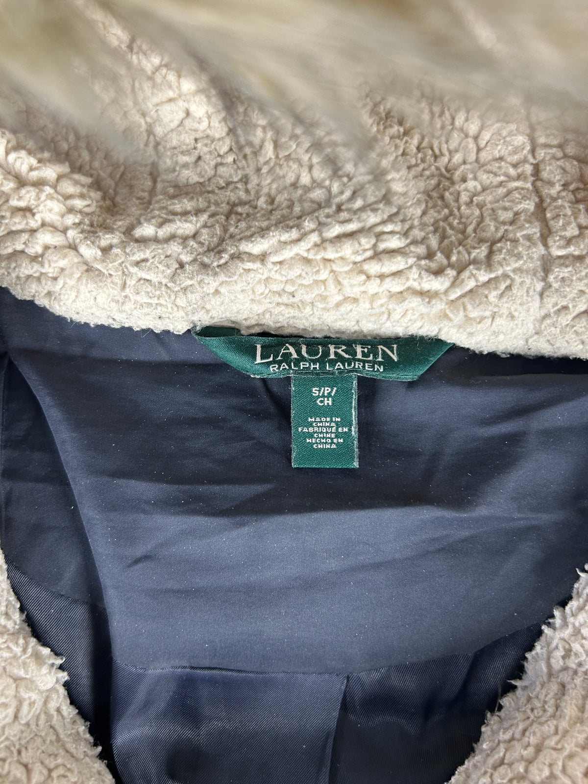 Giubbotto lungo Lauren Ralph Lauren blu navy vintage – Donna Taglia S