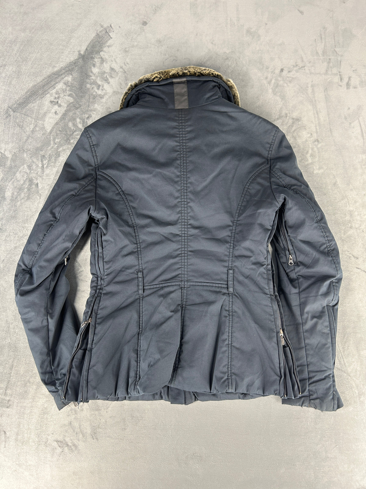 Giacca Belstaff Silver grigia con collo effetto pelliccia vintage – Donna Taglia 42