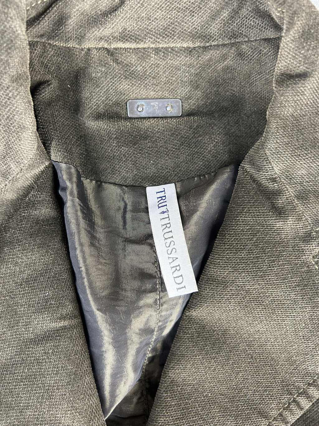 Blazer Trussardi verde oliva vintage – Donna Taglia 42
