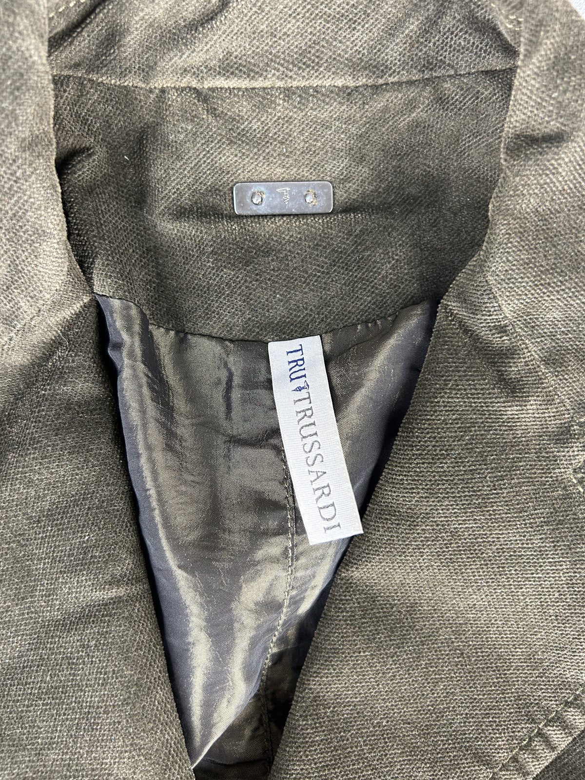 Blazer Trussardi verde oliva vintage – Donna Taglia 42