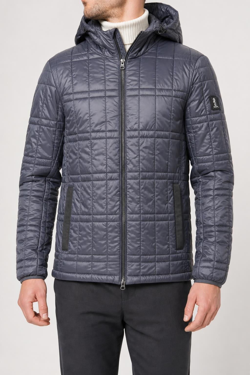 Giubbotto trapuntato con cappuccio RefrigiWear grigio vintage – Uomo Taglia L