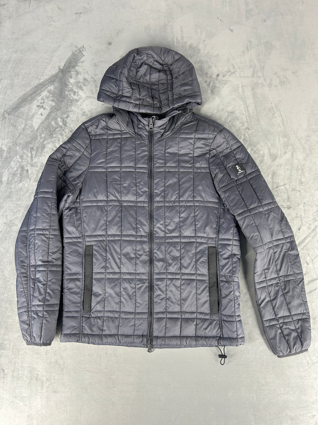 Giubbotto trapuntato con cappuccio RefrigiWear grigio vintage – Uomo Taglia L