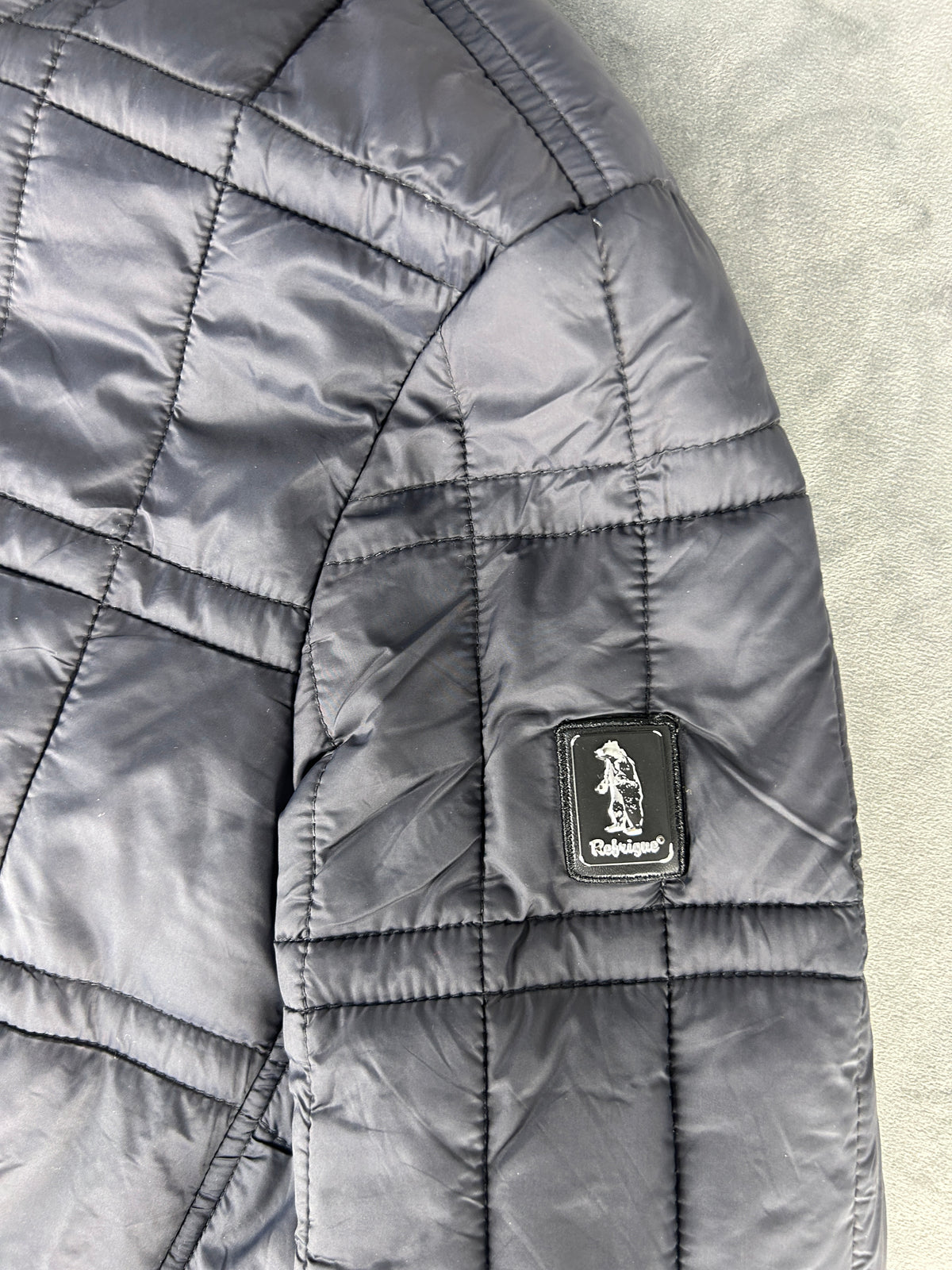 Giubbotto trapuntato con cappuccio RefrigiWear grigio vintage – Uomo Taglia L
