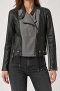 Giacca biker Replay nera e grigia vintage – Donna Taglia L