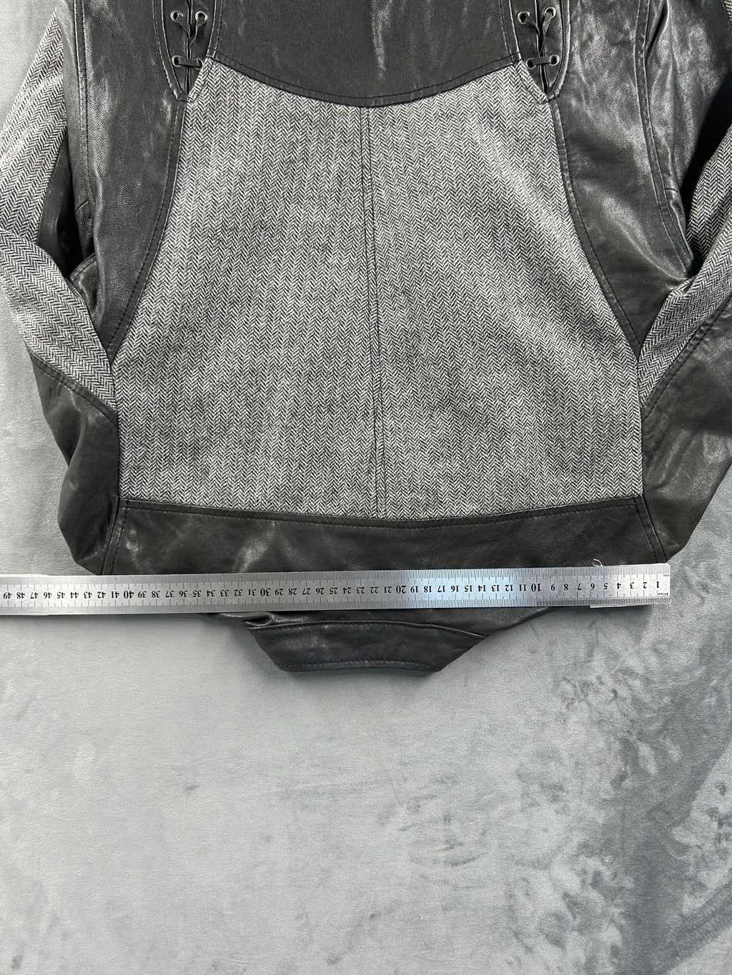 Giacca biker Replay nera e grigia vintage – Donna Taglia L