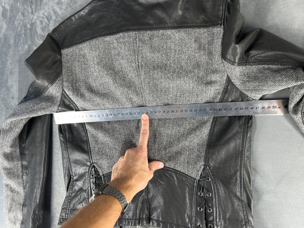 Giacca biker Replay nera e grigia vintage – Donna Taglia L