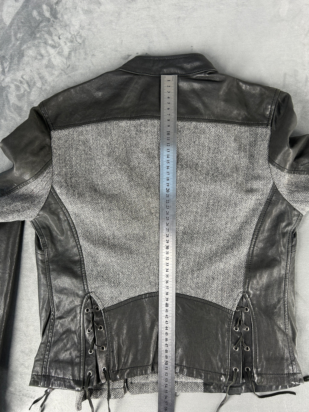 Giacca biker Replay nera e grigia vintage – Donna Taglia L
