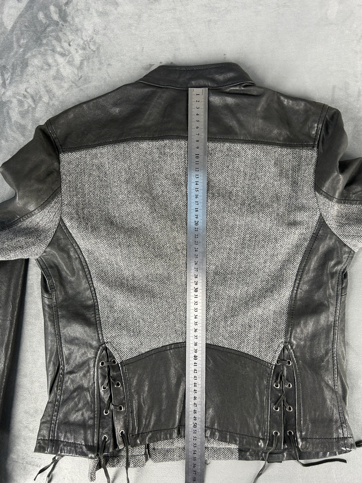 Giacca biker Replay nera e grigia vintage – Donna Taglia L