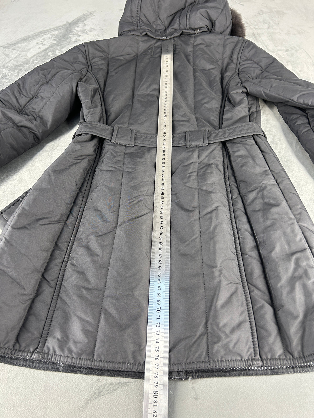 Giubbotto lungo RefrigiWear grigio con cintura vintage – Donna Taglia S/M (42)