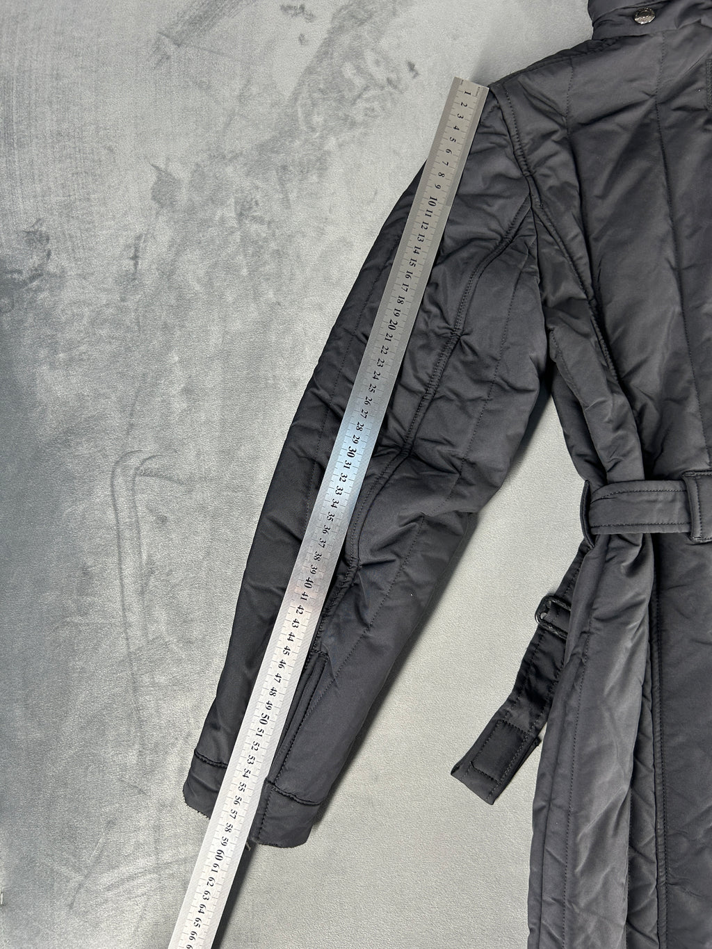 Giubbotto lungo RefrigiWear grigio con cintura vintage – Donna Taglia S/M (42)
