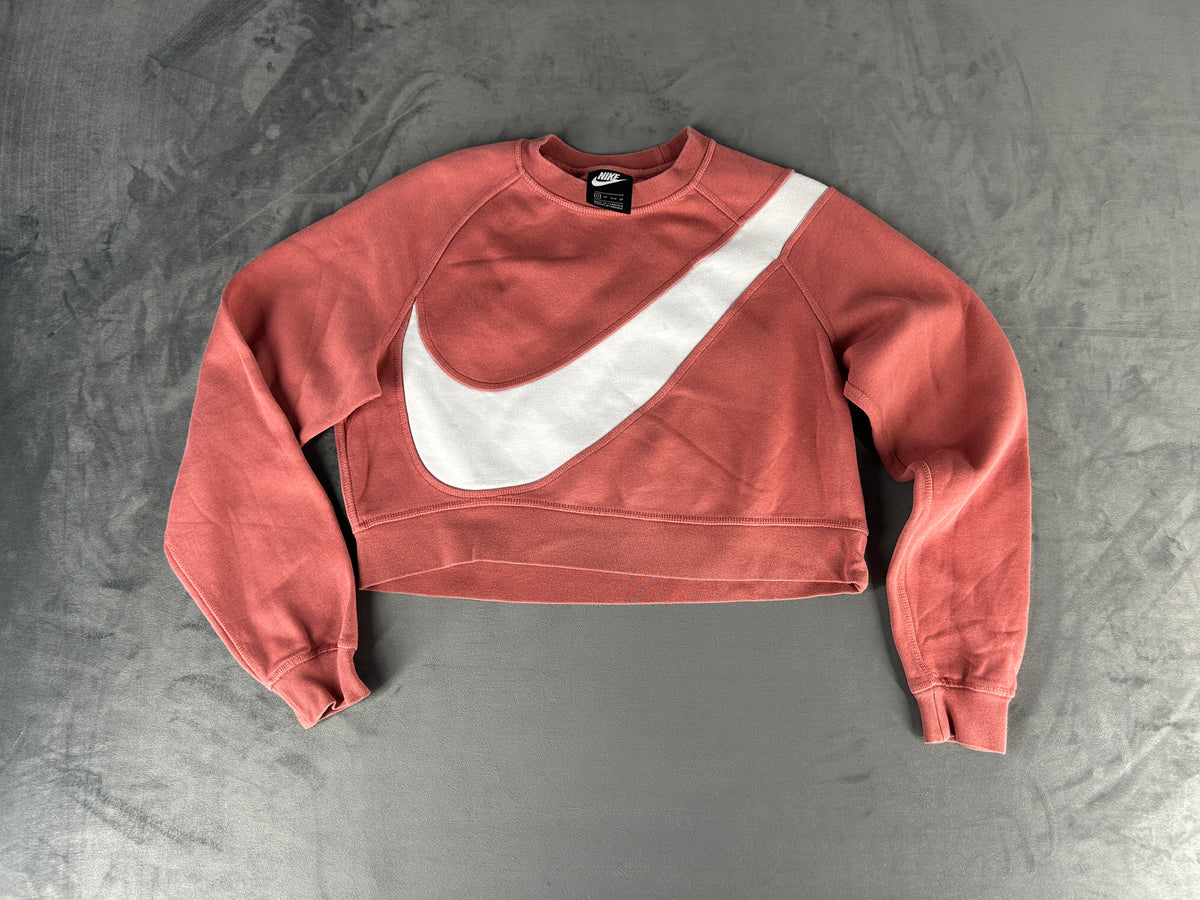Felpa Nike corta rosa con maxi Swoosh vintage – Donna Taglia XS
