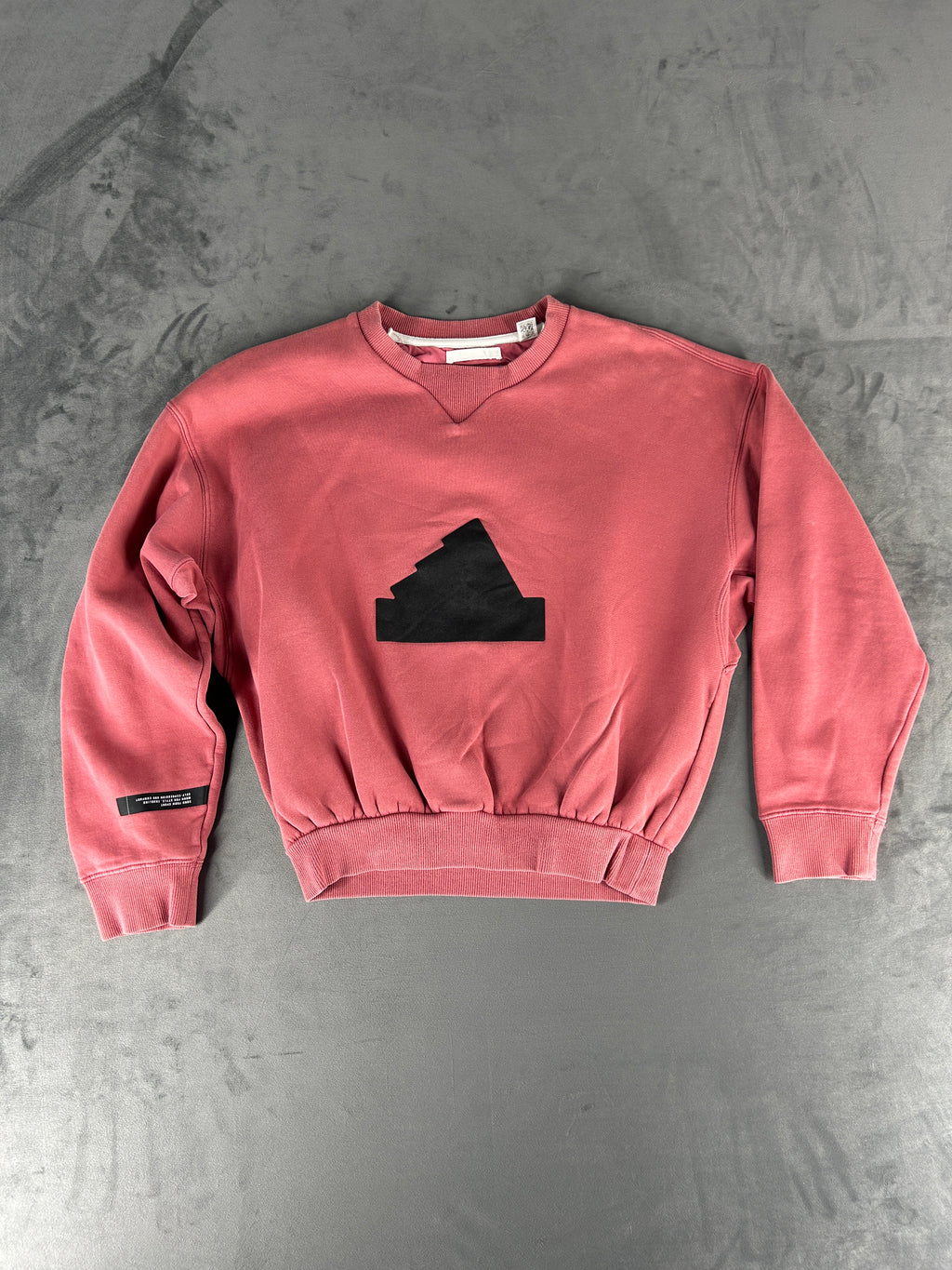Felpa Adidas rosa con logo geometrico vintage – Donna Taglia L/XL