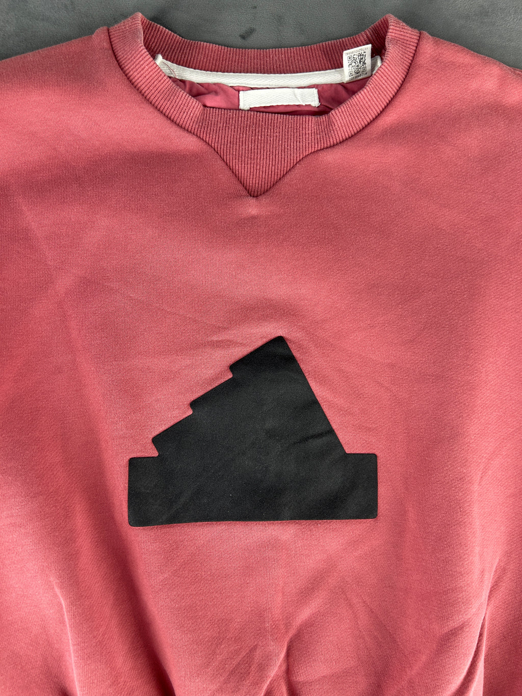 Felpa Adidas rosa con logo geometrico vintage – Donna Taglia L/XL