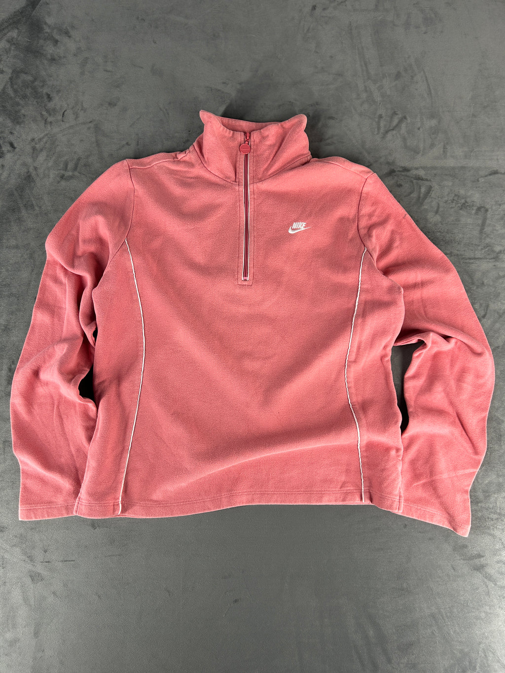 Felpa Nike rosa cipria con mezza zip vintage – Donna Taglia L