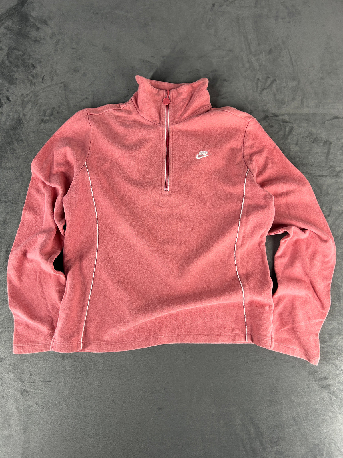 Felpa Nike rosa cipria con mezza zip vintage – Donna Taglia L
