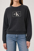 Felpa Calvin Klein Jeans nera con logo vintage – Donna Taglia M