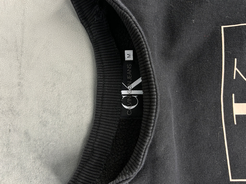 Felpa Calvin Klein Jeans nera con logo vintage – Donna Taglia M