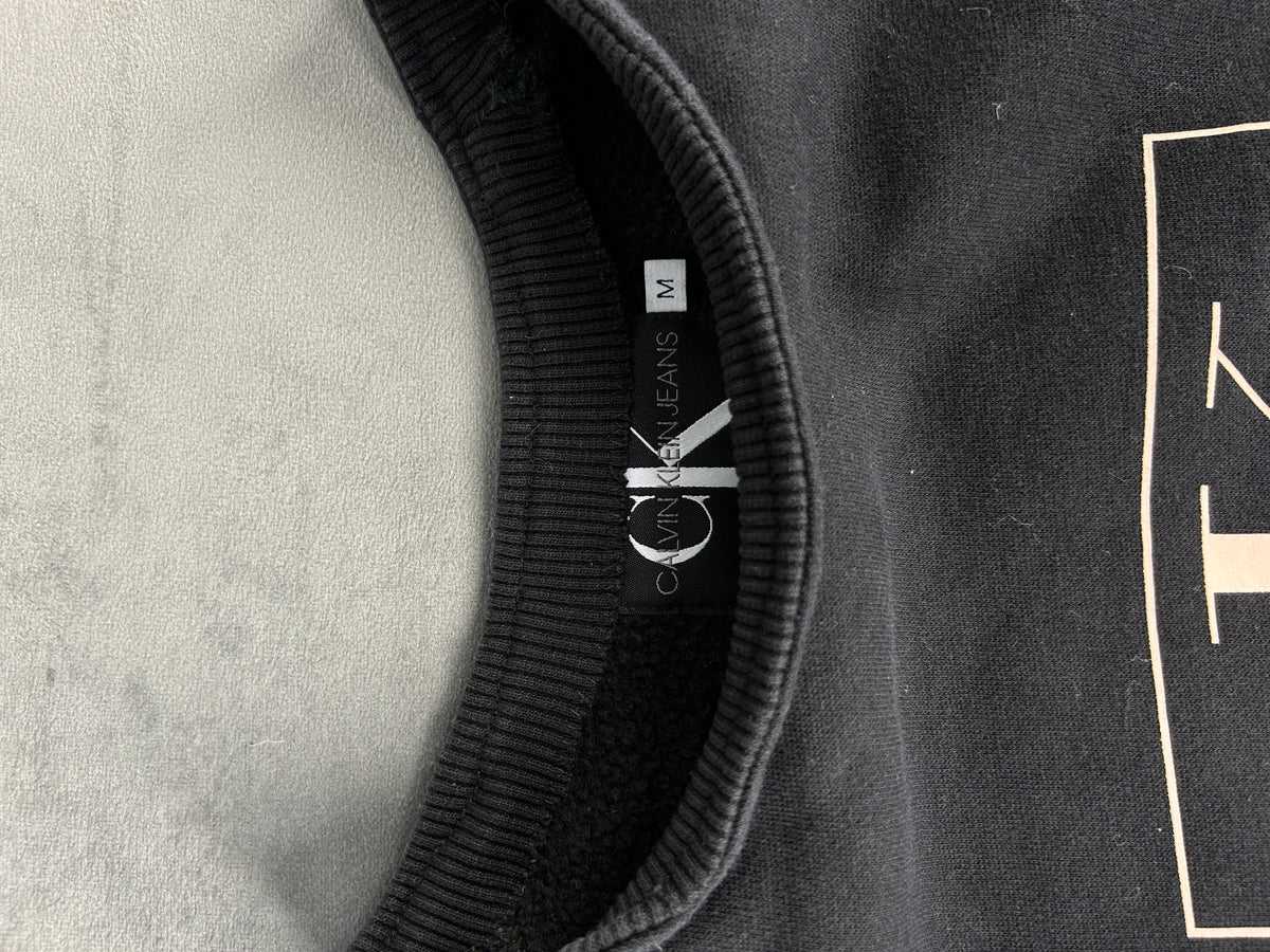 Felpa Calvin Klein Jeans nera con logo vintage – Donna Taglia M