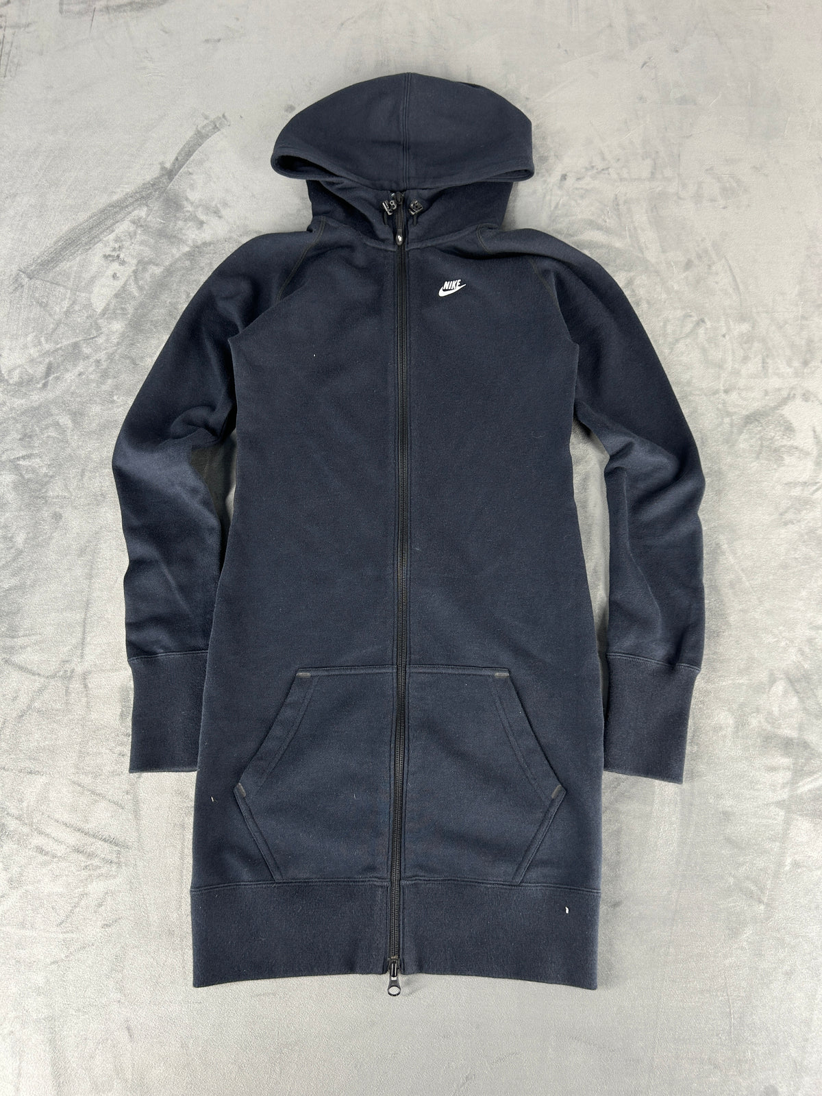 Felpa Nike lunga con cappuccio e zip vintage – Donna Taglia XS