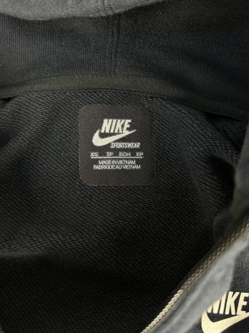 Felpa Nike lunga con cappuccio e zip vintage – Donna Taglia XS