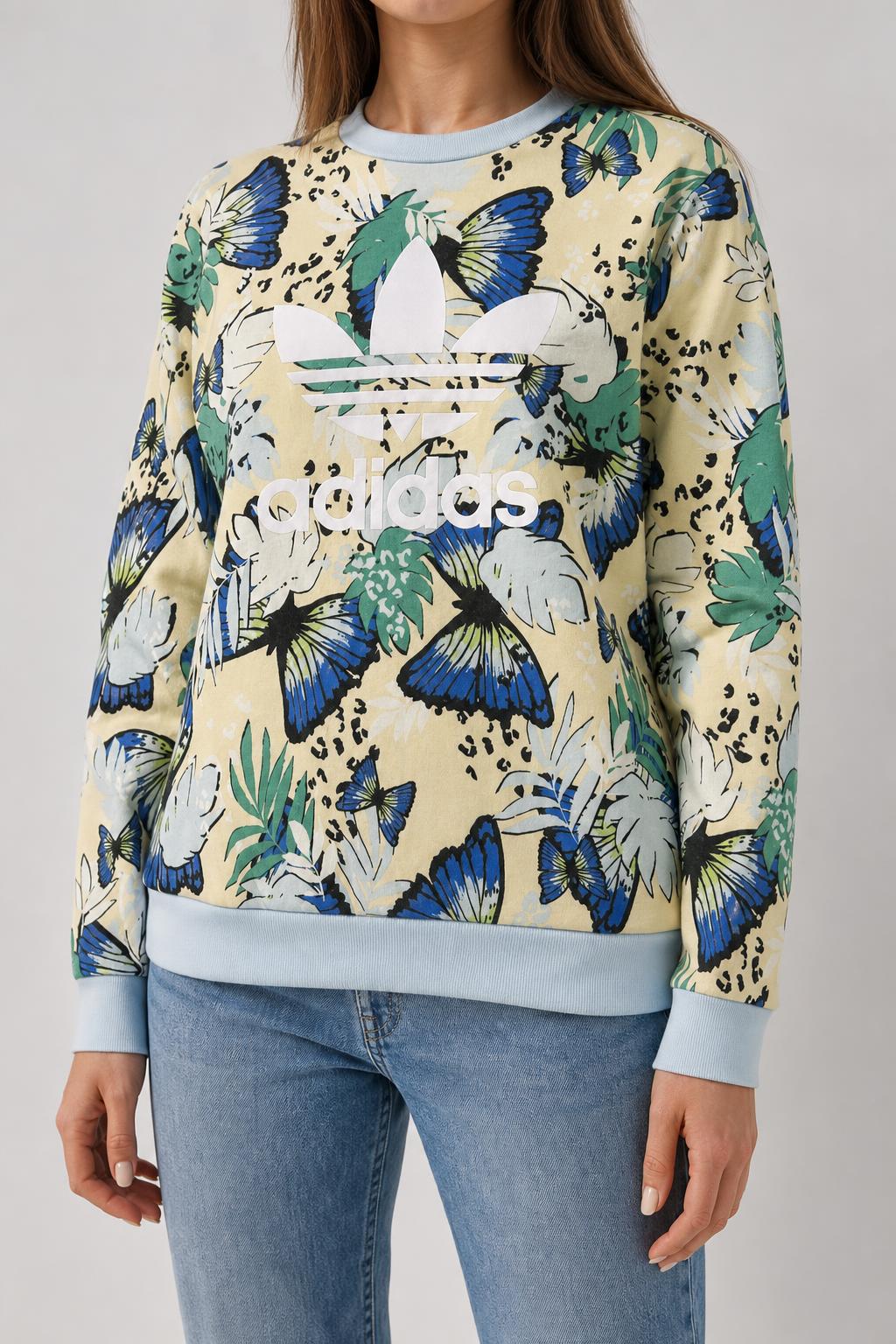 Felpa Adidas Originals con farfalle vintage – Donna Taglia 164 (13–14 anni)