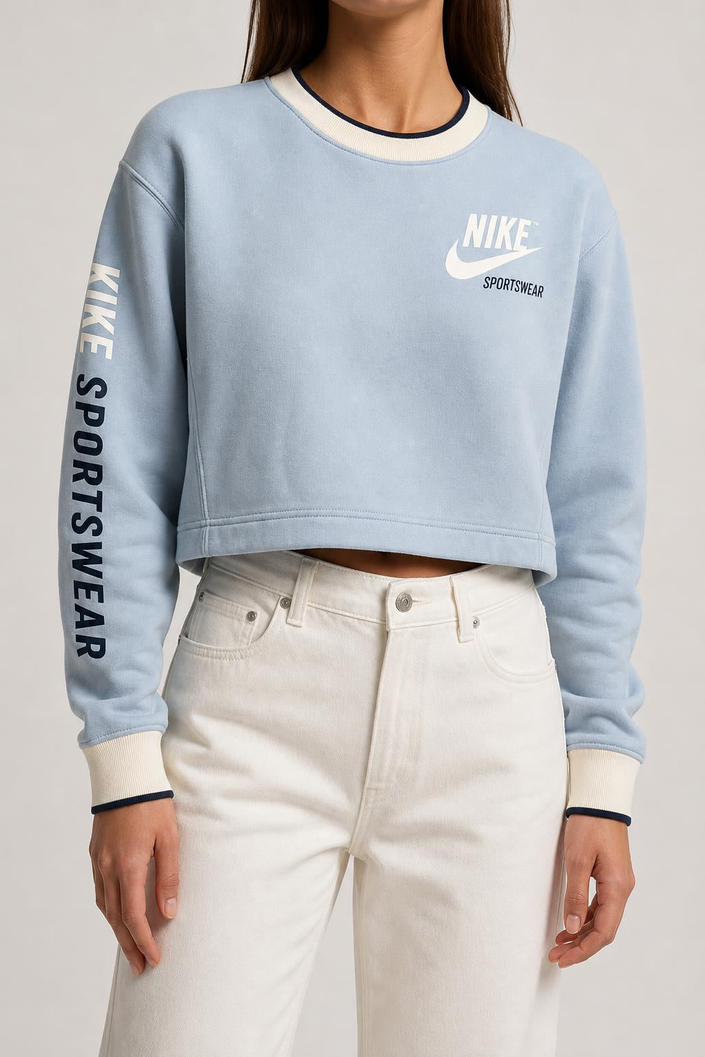 Felpa Nike Sportswear corta azzurra vintage – Donna Taglia S/M