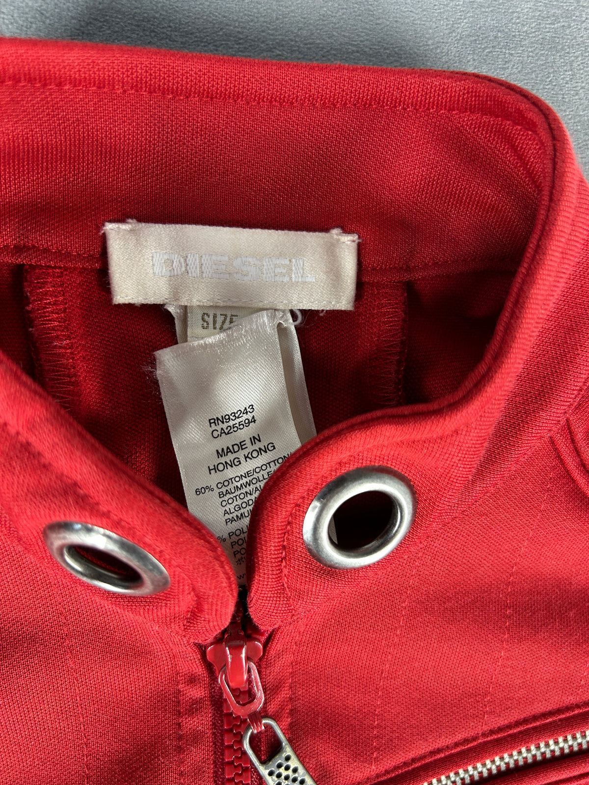 Abito Diesel rosso con zip vintage – Donna Taglia S
