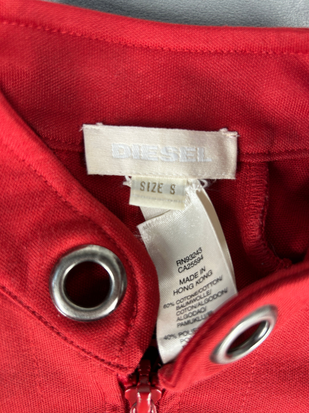 Abito Diesel rosso con zip vintage – Donna Taglia S