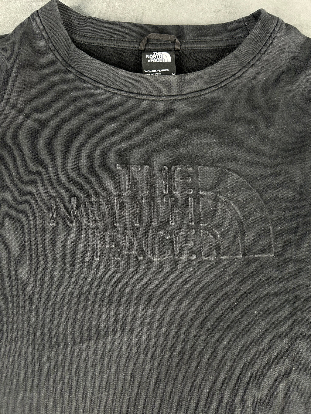 Felpa The North Face nera con logo tono su tono vintage – Donna Taglia M