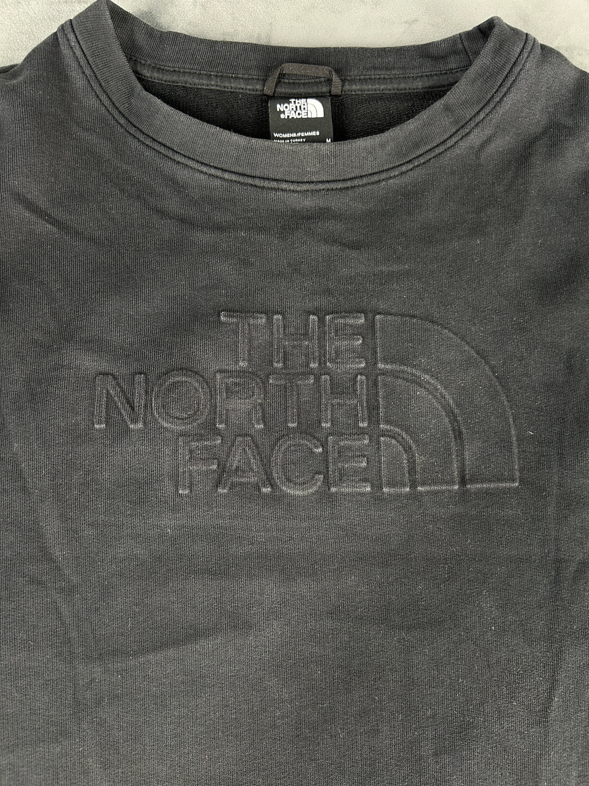 Felpa The North Face nera con logo tono su tono vintage – Donna Taglia M