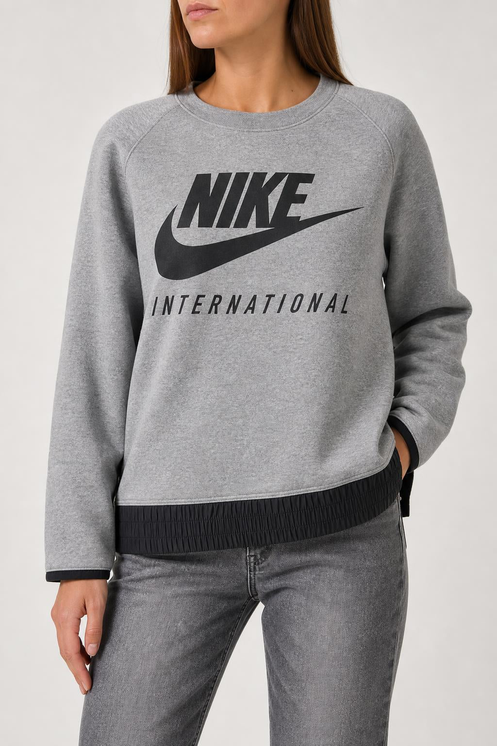 Felpa Nike International grigia vintage – Donna Taglia M