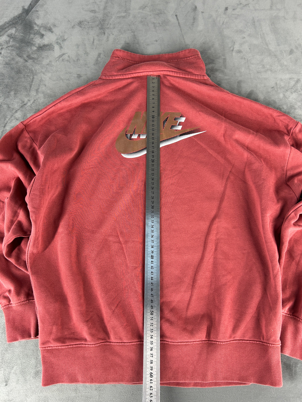 Felpa Nike rosa salmone con mezza zip vintage – Donna Taglia XS