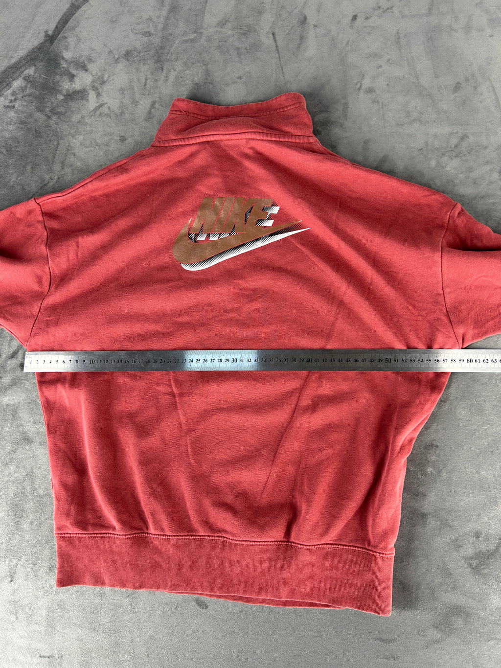 Felpa Nike rosa salmone con mezza zip vintage – Donna Taglia XS