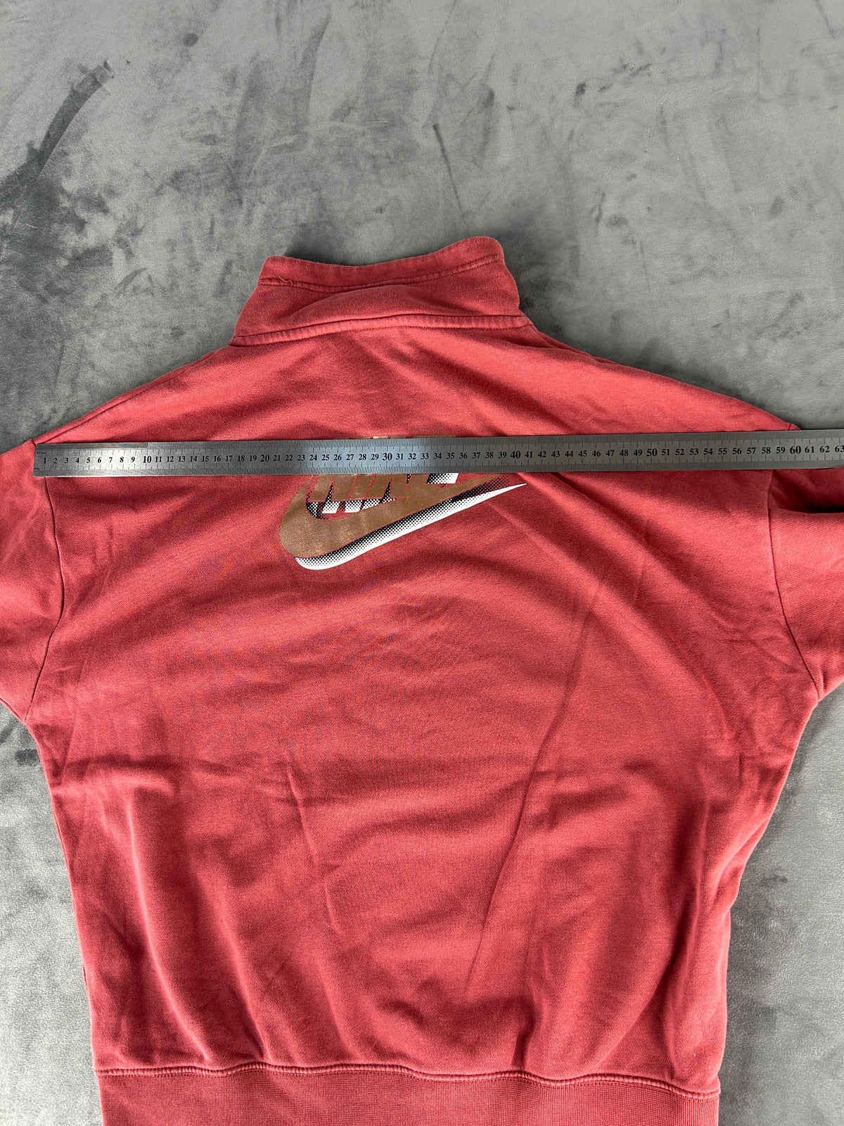 Felpa Nike rosa salmone con mezza zip vintage – Donna Taglia XS