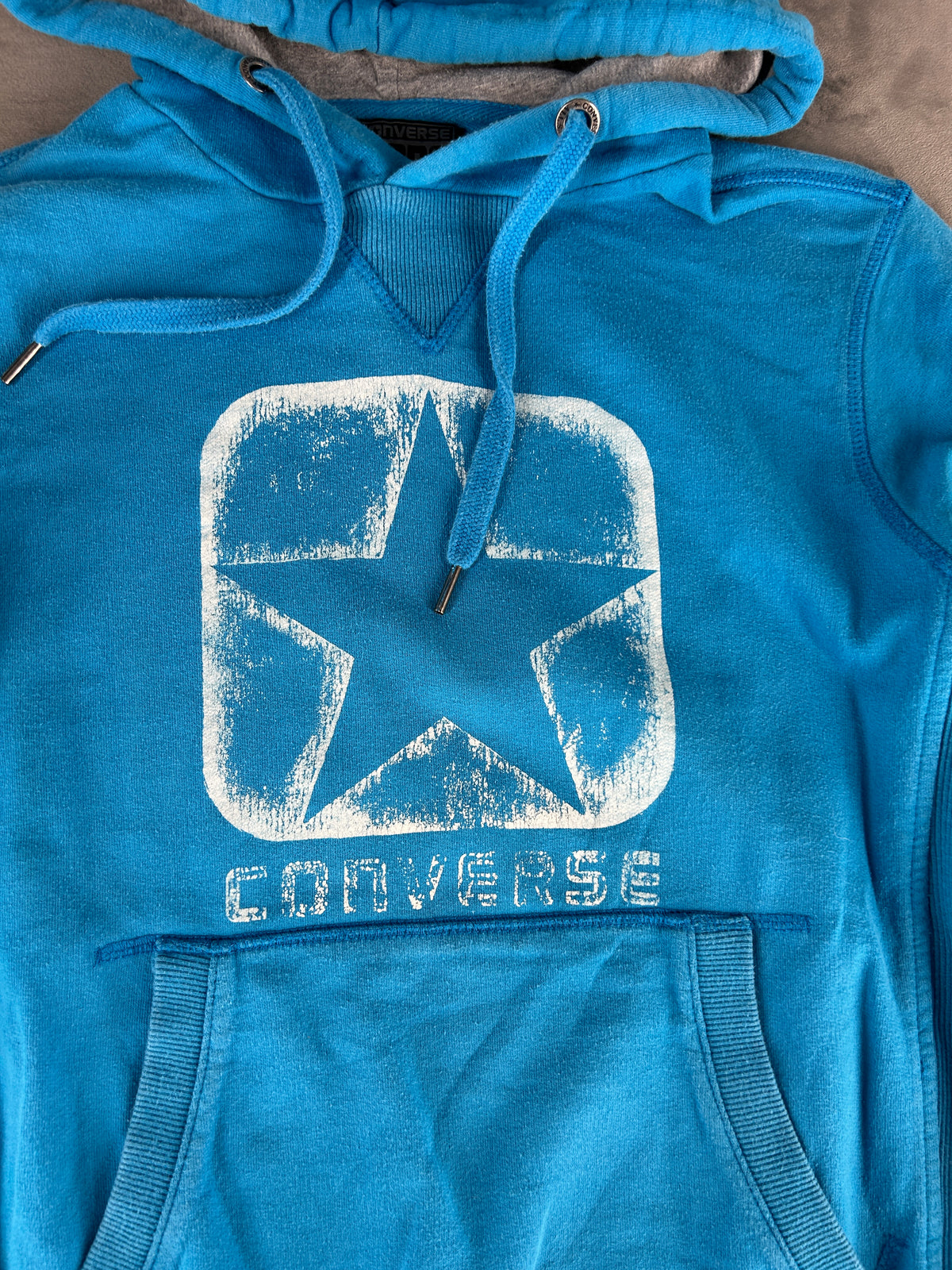 Felpa Converse blu con cappuccio vintage – Donna Taglia M