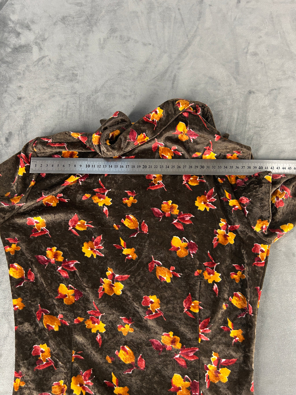 Camicia GAS marrone a fantasia floreale vintage – Donna Taglia S
