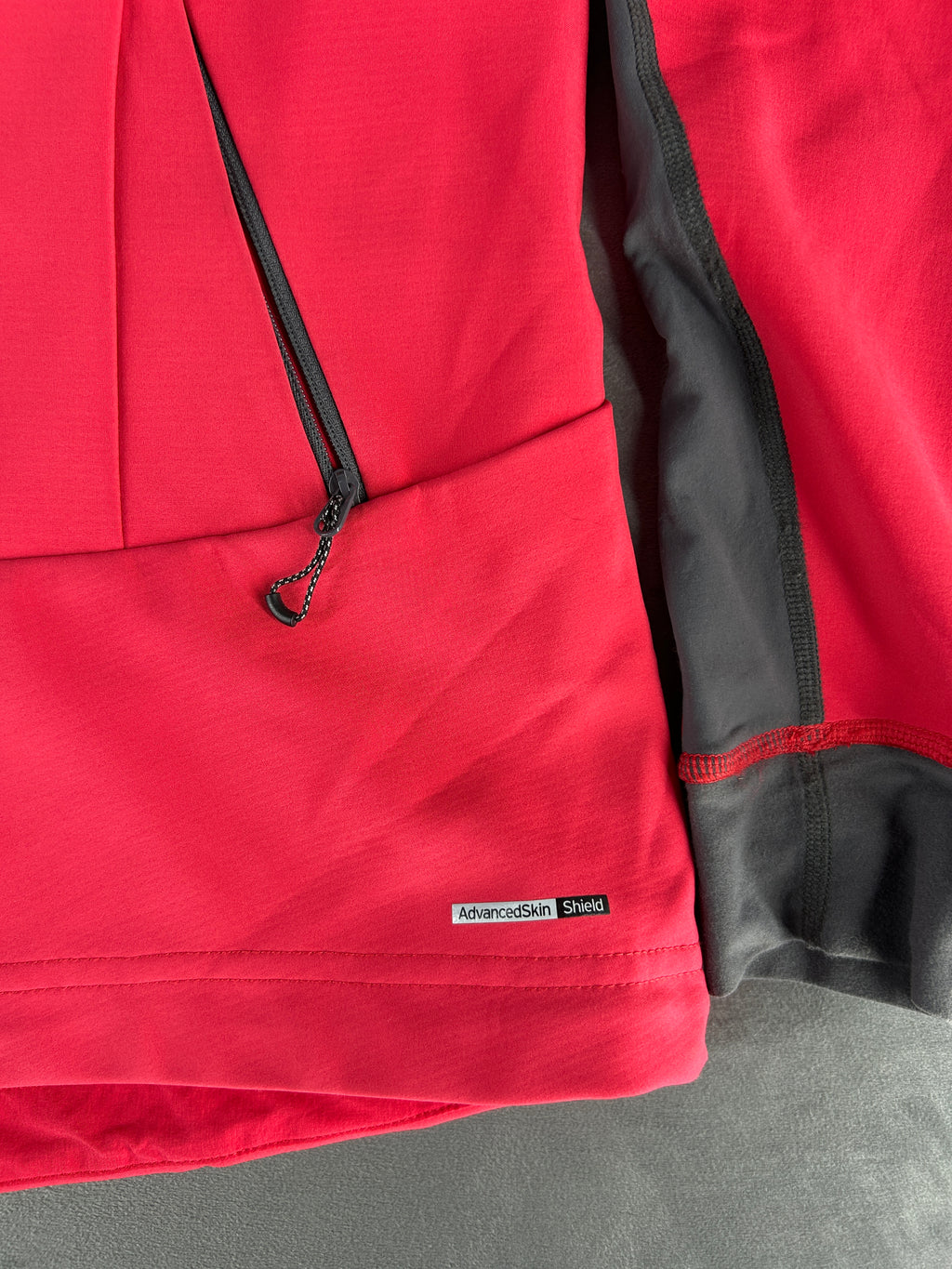Giacca Salomon rossa e grigia con zip vintage – Donna Taglia L