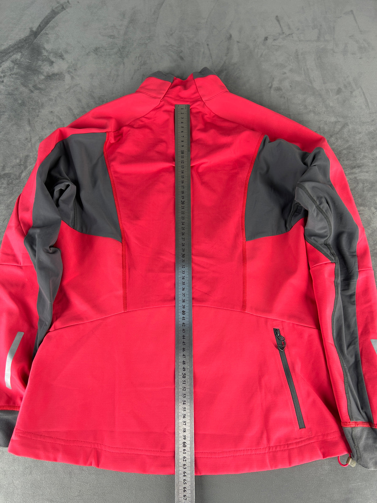 Giacca Salomon rossa e grigia con zip vintage – Donna Taglia L