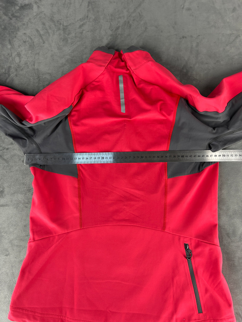 Giacca Salomon rossa e grigia con zip vintage – Donna Taglia L