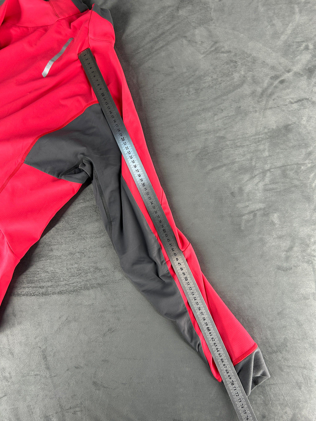 Giacca Salomon rossa e grigia con zip vintage – Donna Taglia L