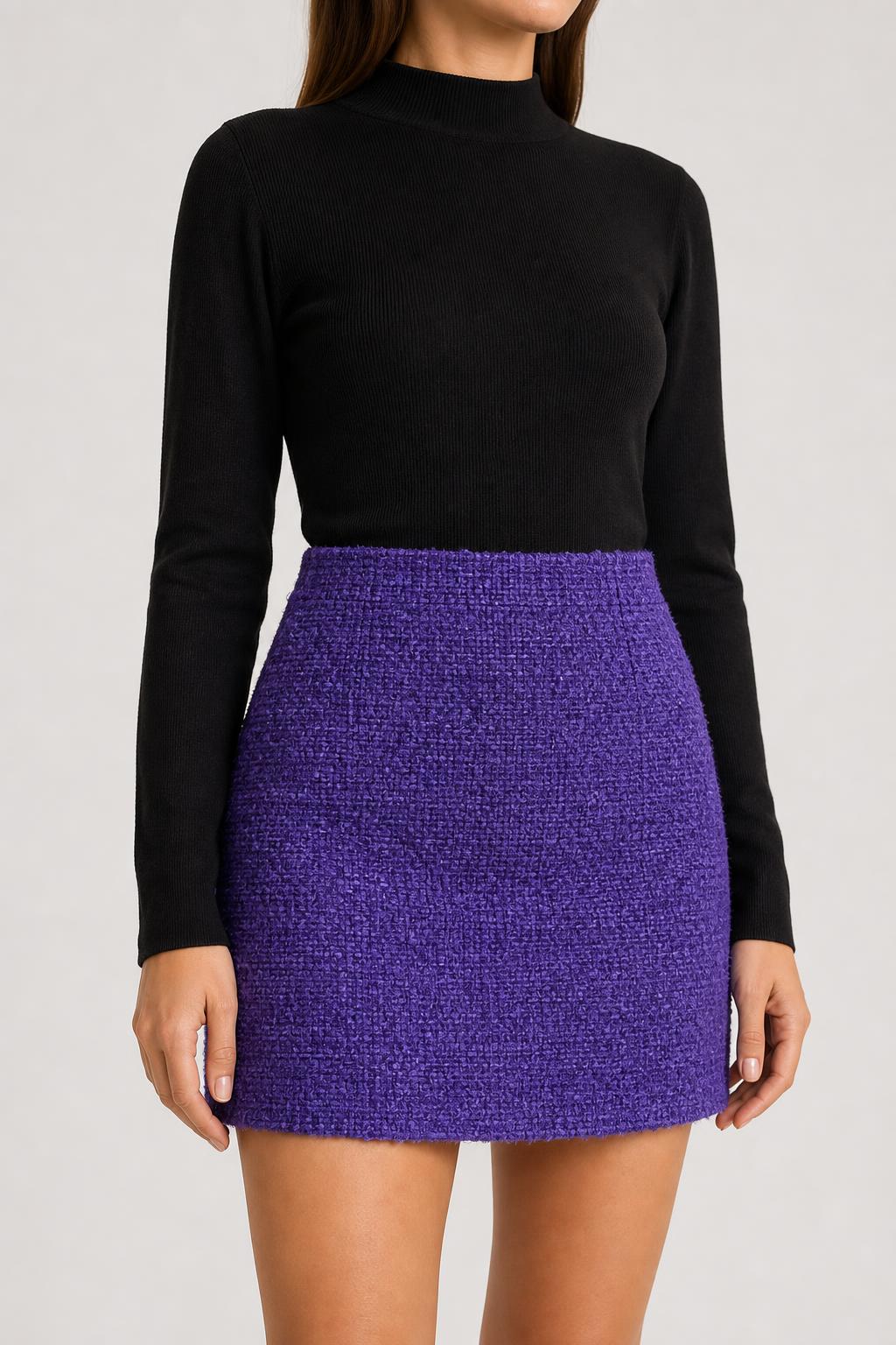 Minigonna Motivi viola vintage – Donna Taglia IT 40