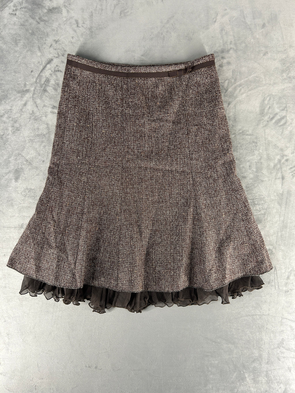 Gonna Marella marrone in tweed vintage – Donna Taglia IT 44