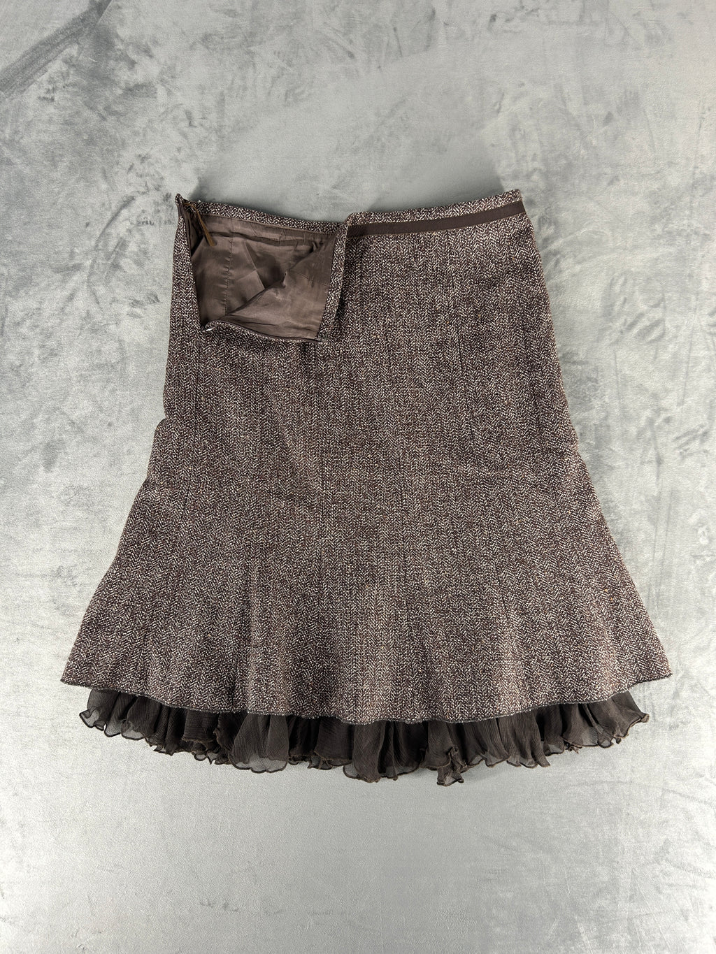 Gonna Marella marrone in tweed vintage – Donna Taglia IT 44