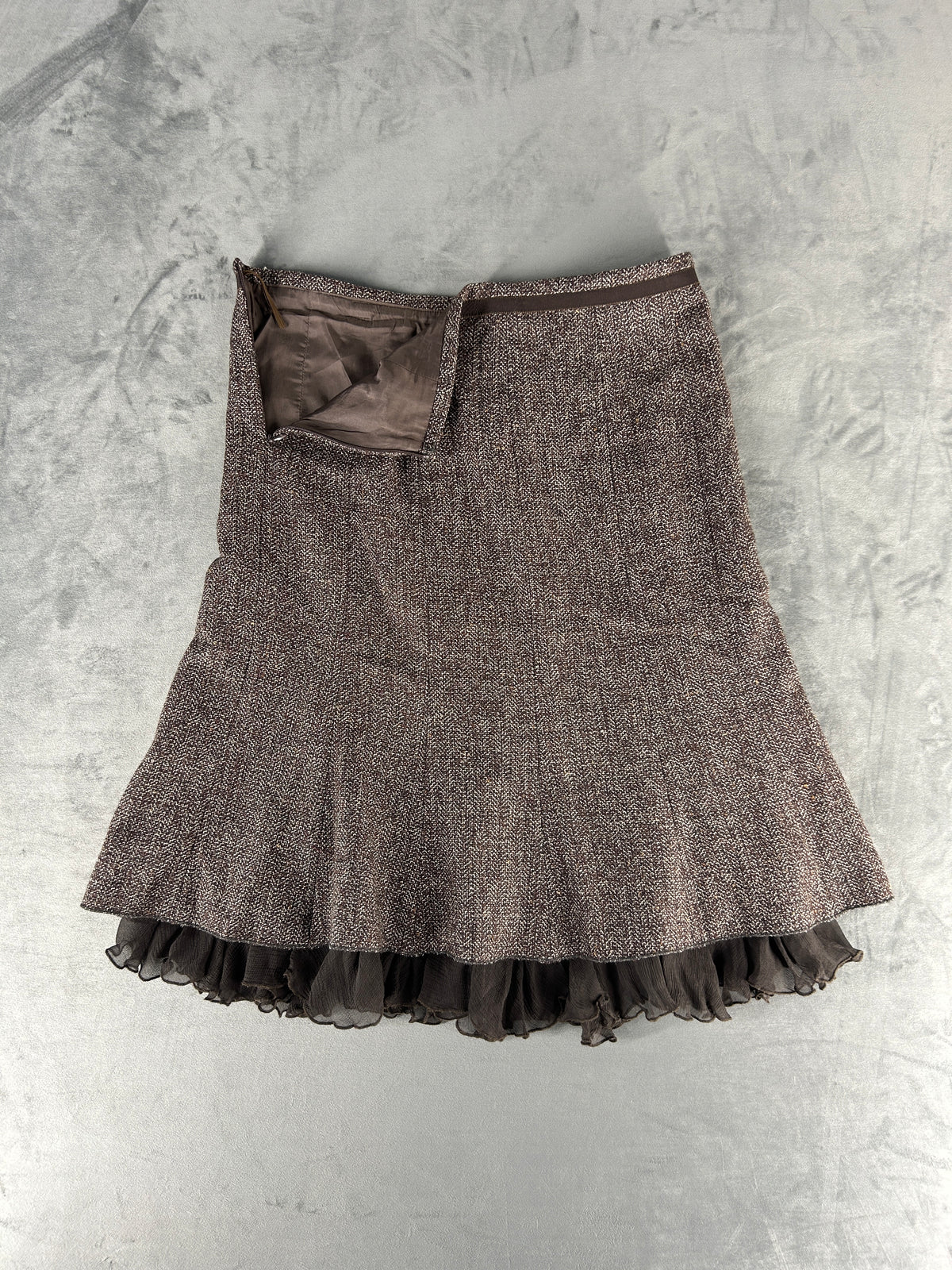 Gonna Marella marrone in tweed vintage – Donna Taglia IT 44