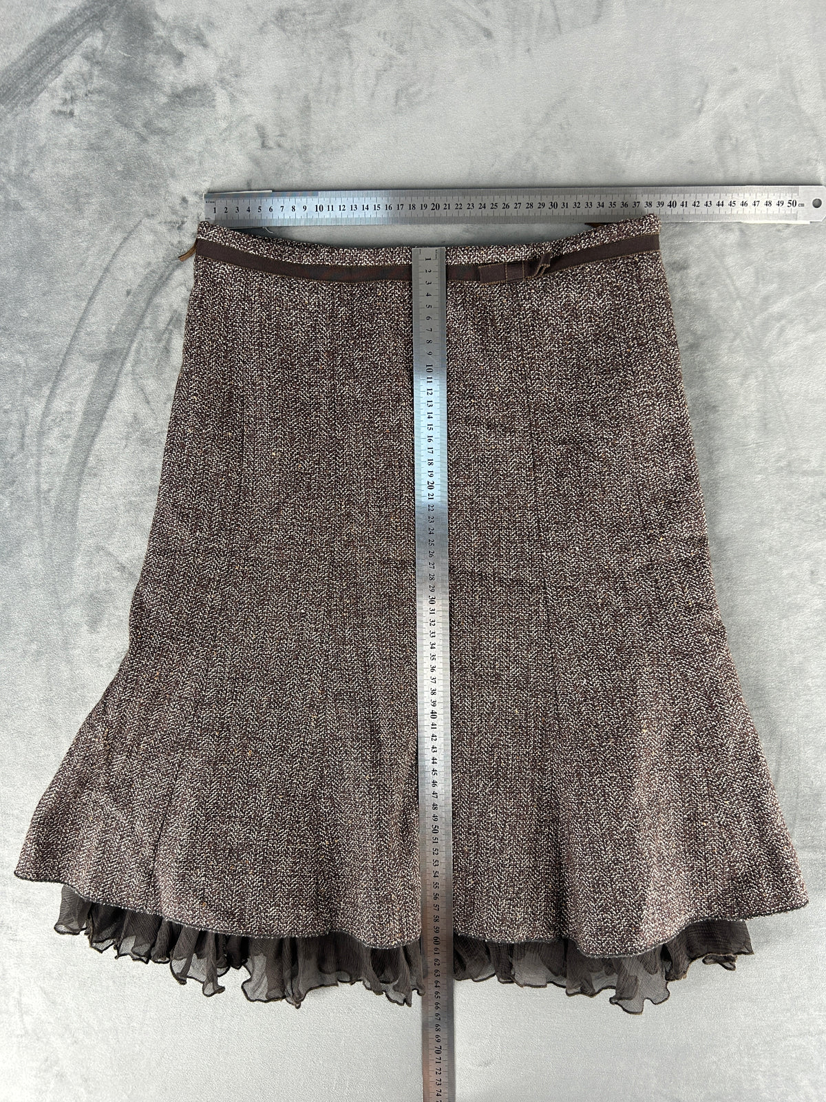 Gonna Marella marrone in tweed vintage – Donna Taglia IT 44