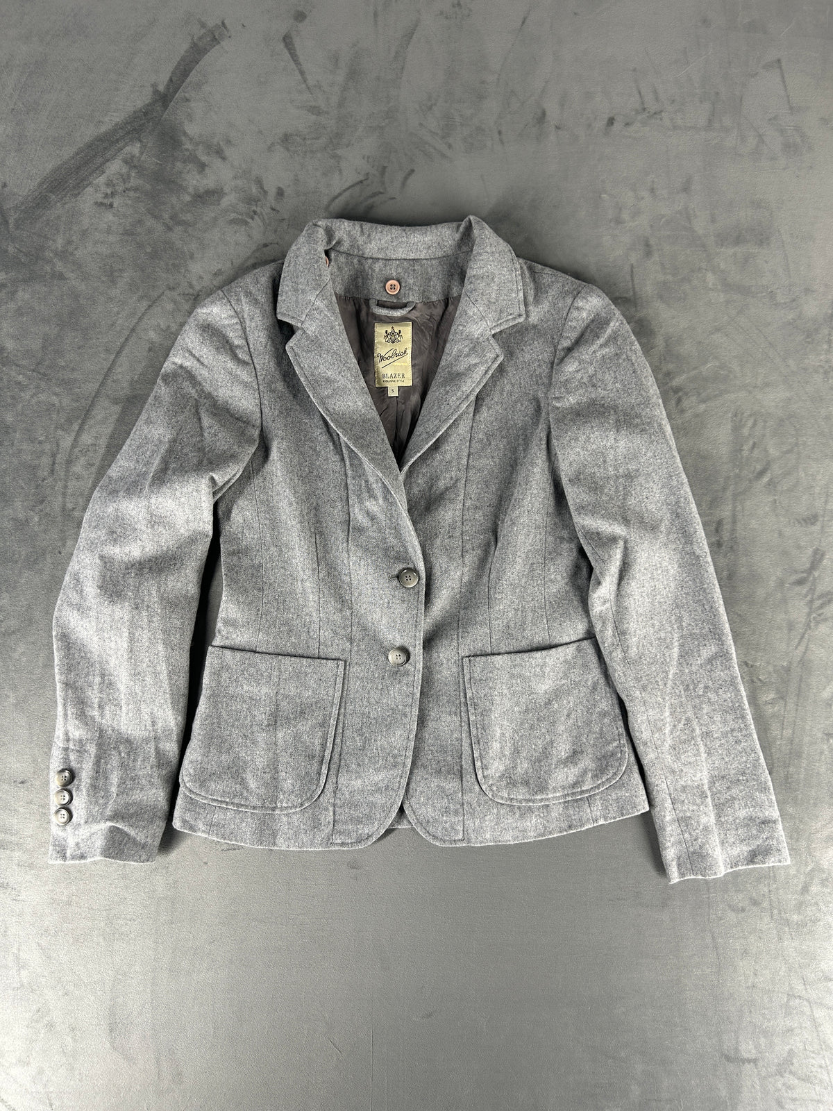Blazer Woolrich grigio a due bottoni vintage – Donna Taglia S