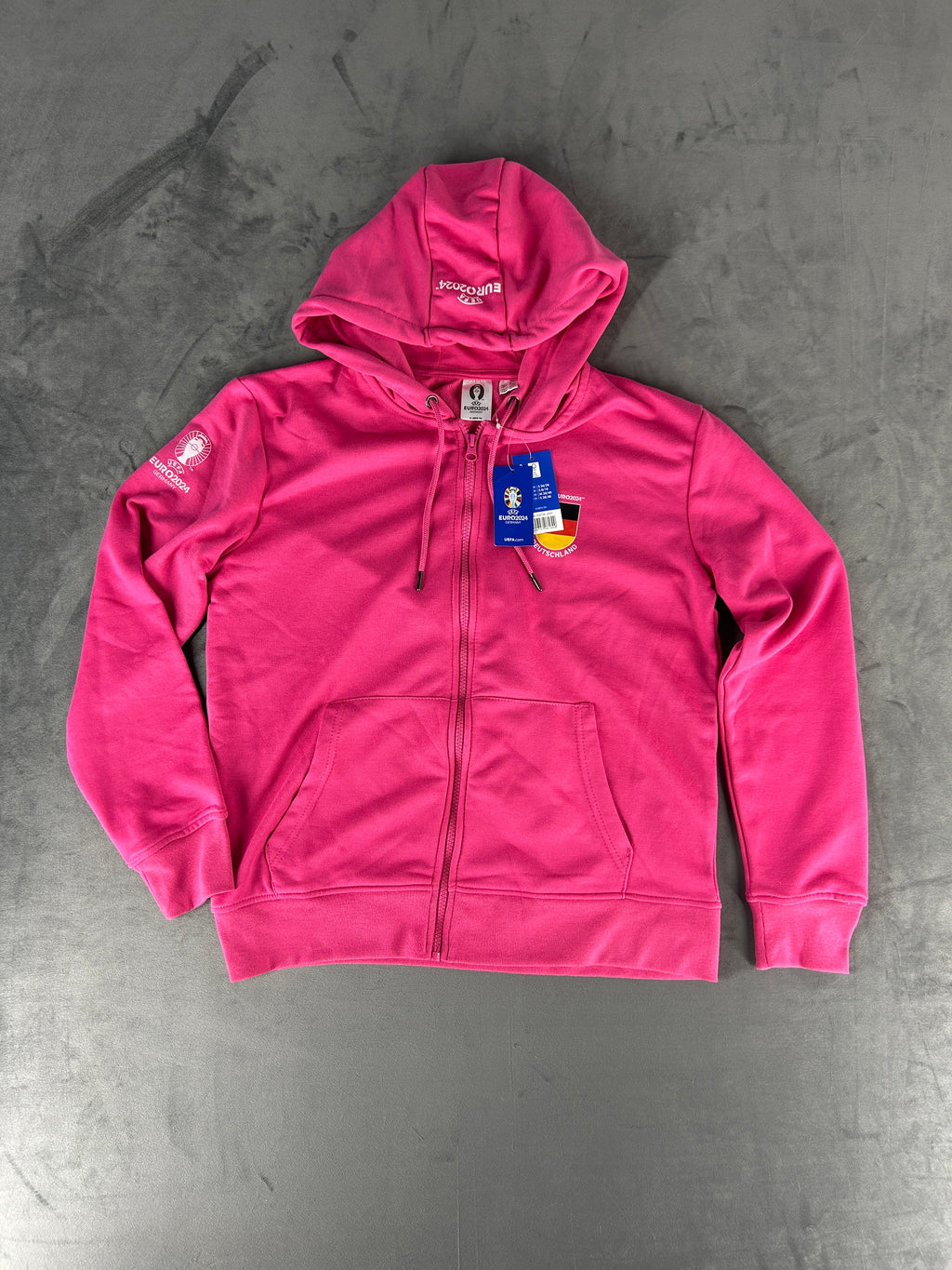 Felpa UEFA Euro 2024 Germany magenta con zip vintage – Donna Taglia S (36/38)